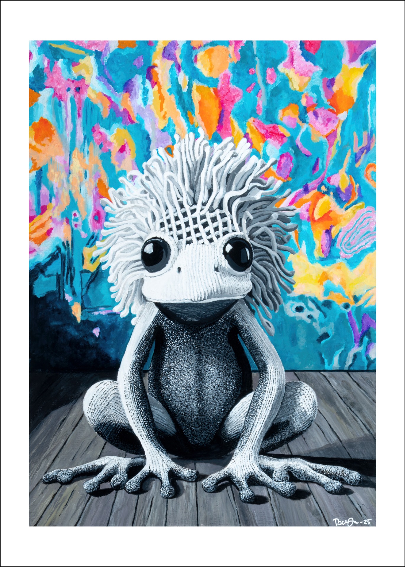 Imagiarium-juliste Pessi 50x70cm. Valkoinen reunus helpottaa kehystämistä.