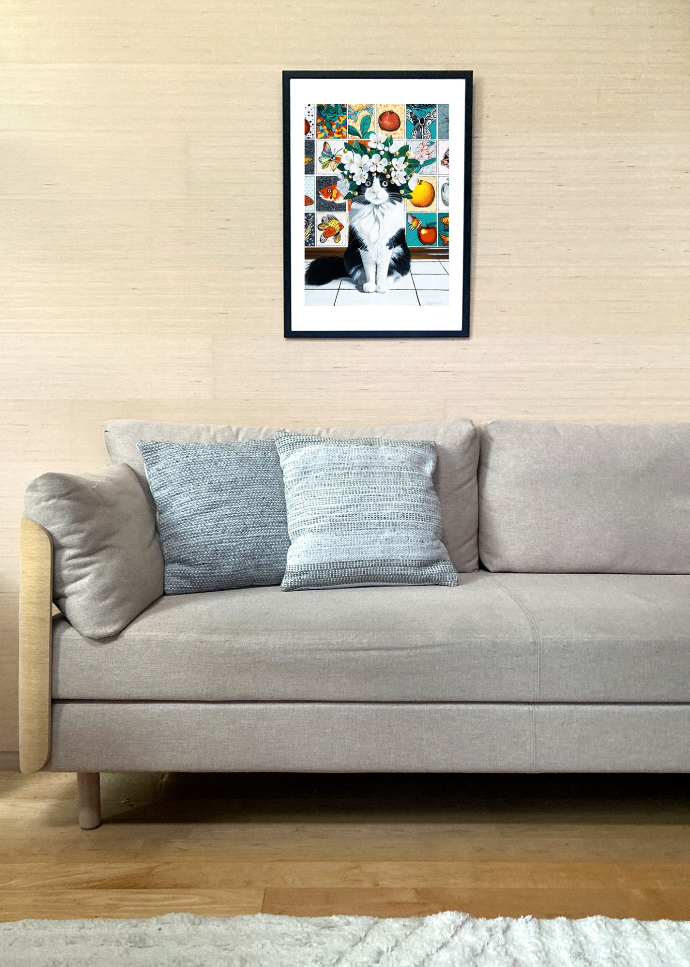 Imagiarium-juliste Kaino 50x70cm seinällä. Juliste myydään ilman kehystä.