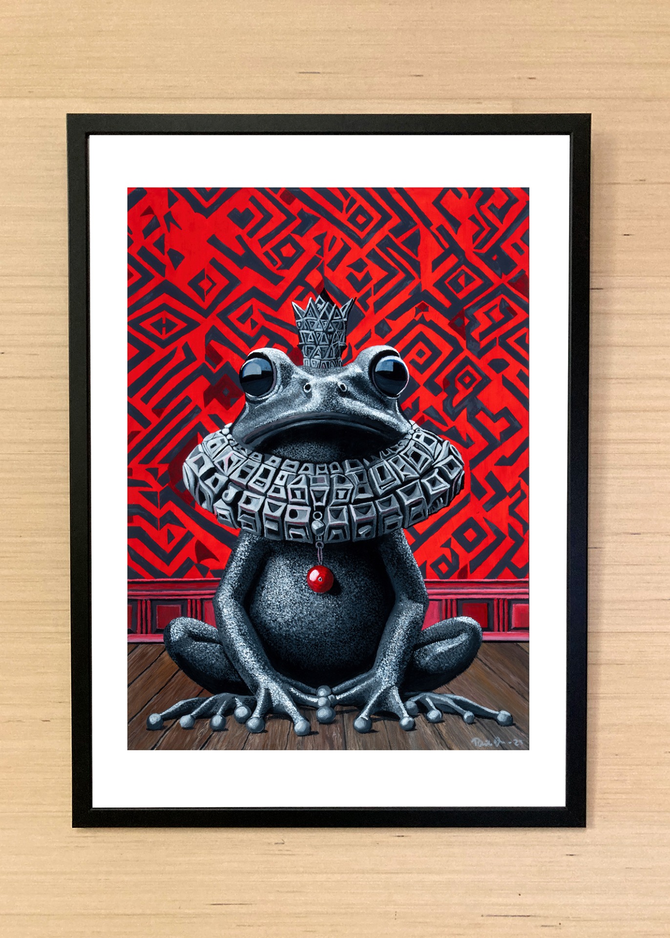 Imagiarium-juliste Marko, jossa sammakkohahmo yhdistyy geometrisiin muotoihin ja intensiiviseen värimaailmaan