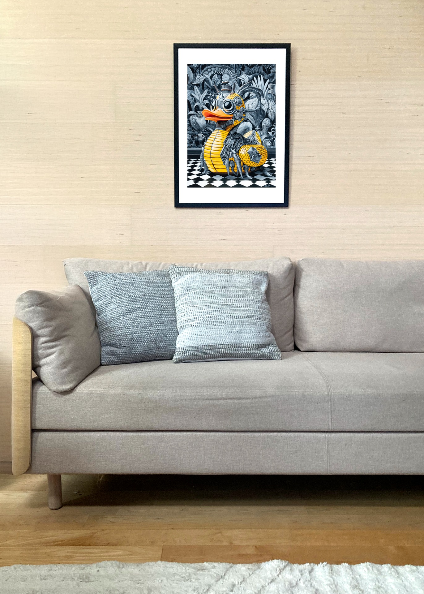 Imagiarium-juliste Visa 50x70cm seinällä. Juliste myydään ilman kehystä.