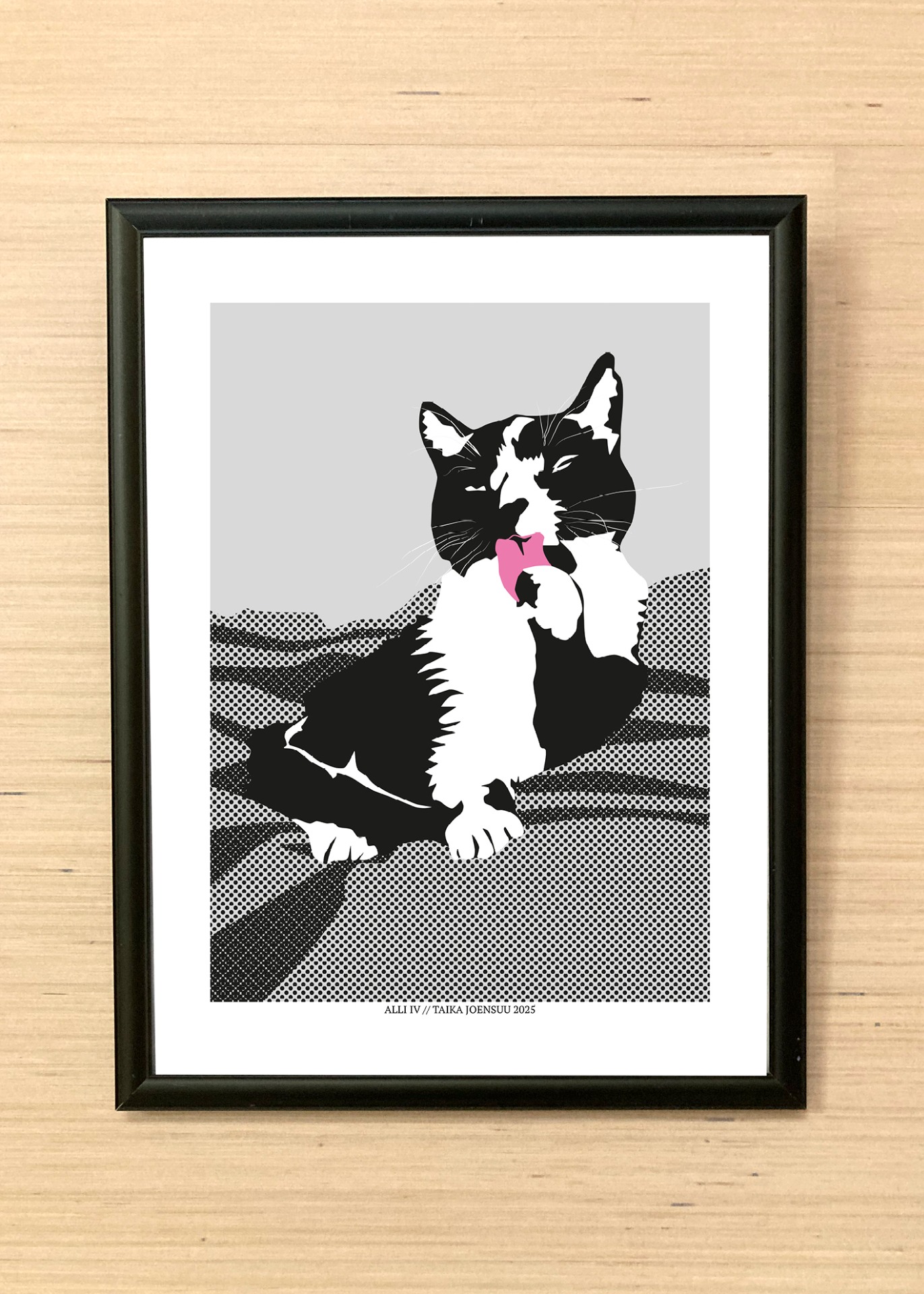 Kissan hetkiä-juliste Alli IV 30x40cm. Juliste myydään ilman kehystä.