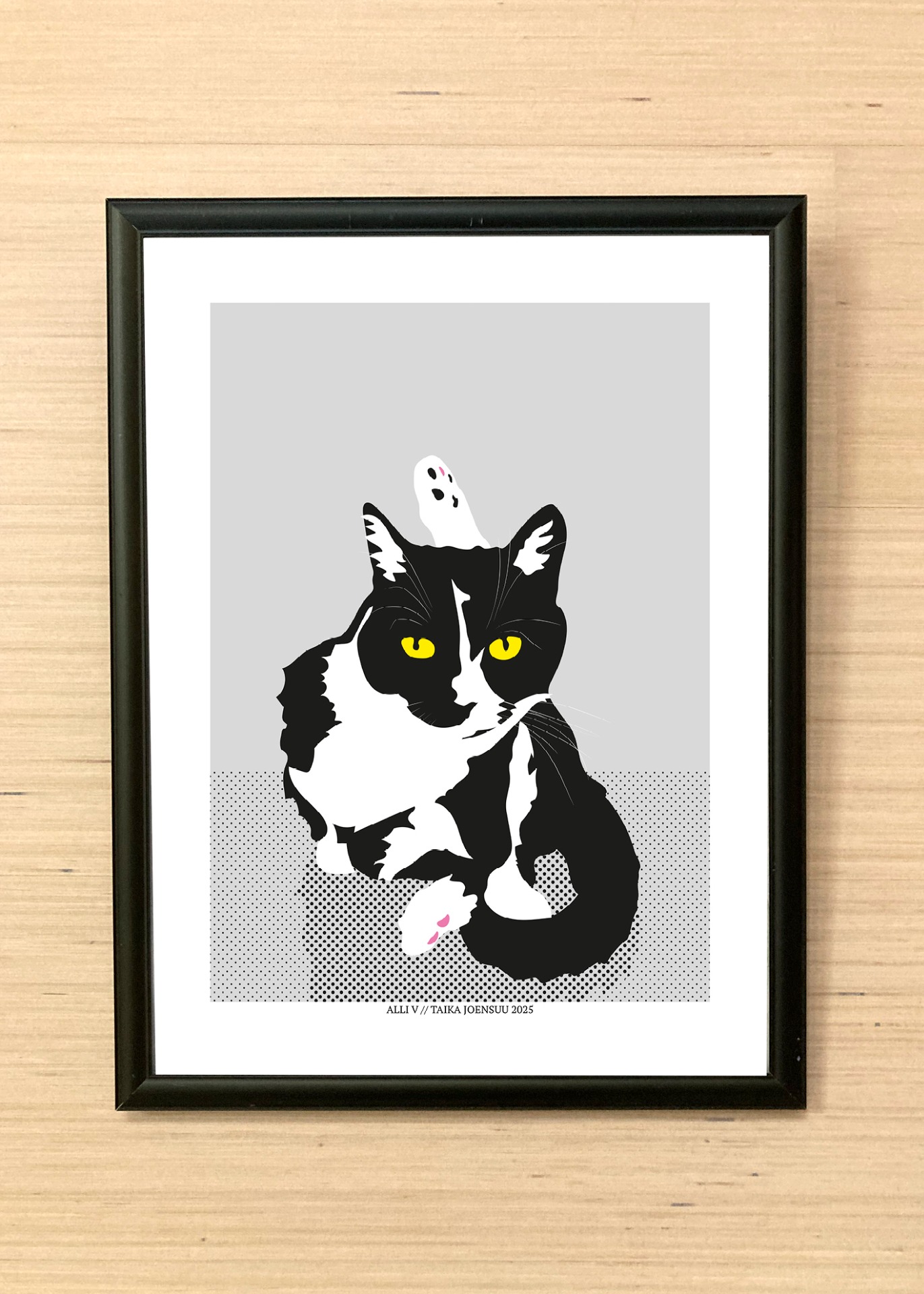 Kissan hetkiä-juliste Alli V 30x40cm. Juliste myydään ilman kehystä.