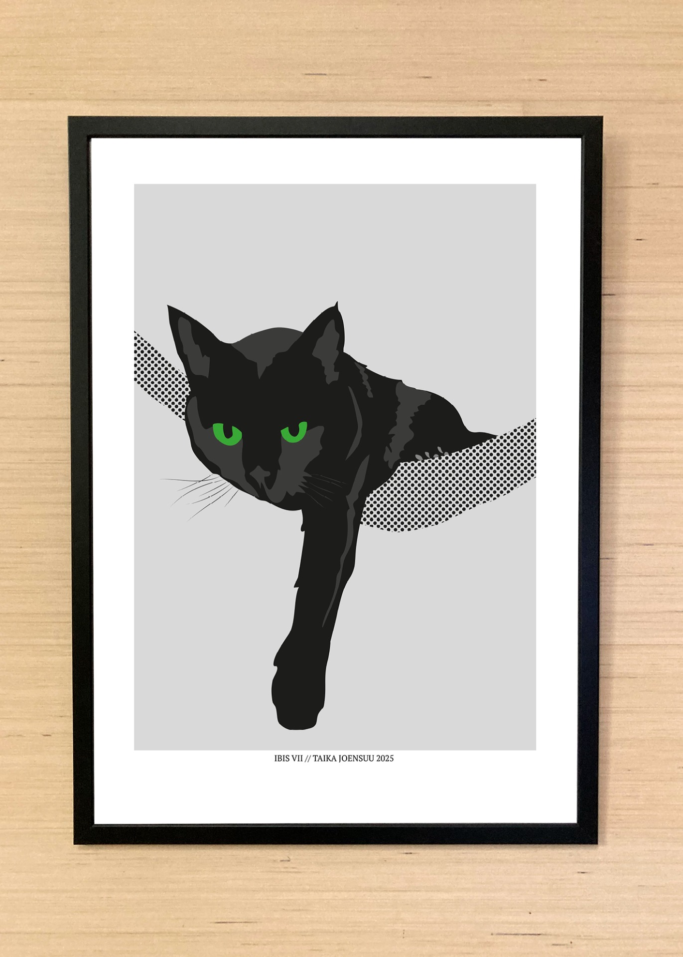 Kissan hetkiä-juliste, jossa musta kissa kurottaa tassua eteenpäin.